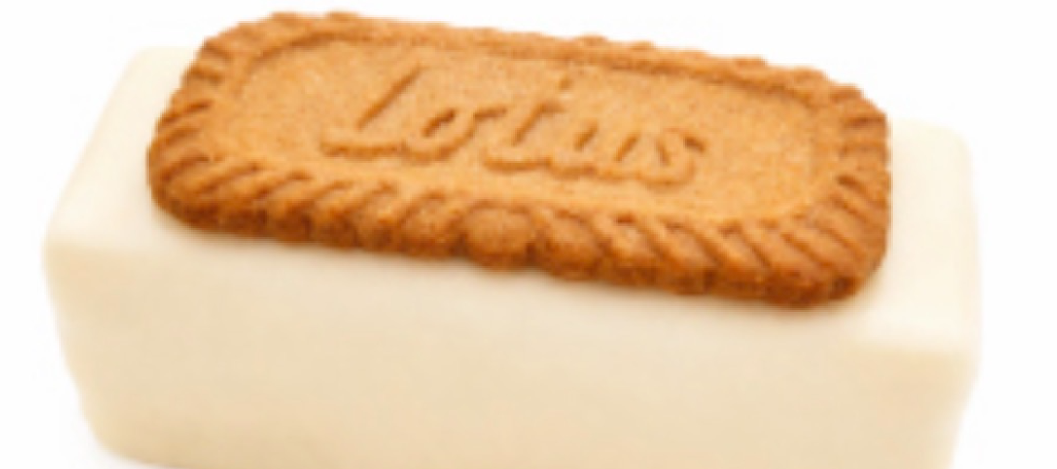 LINGOTE DE CREMA LOTUS CON CHOCOLATE BLANCO