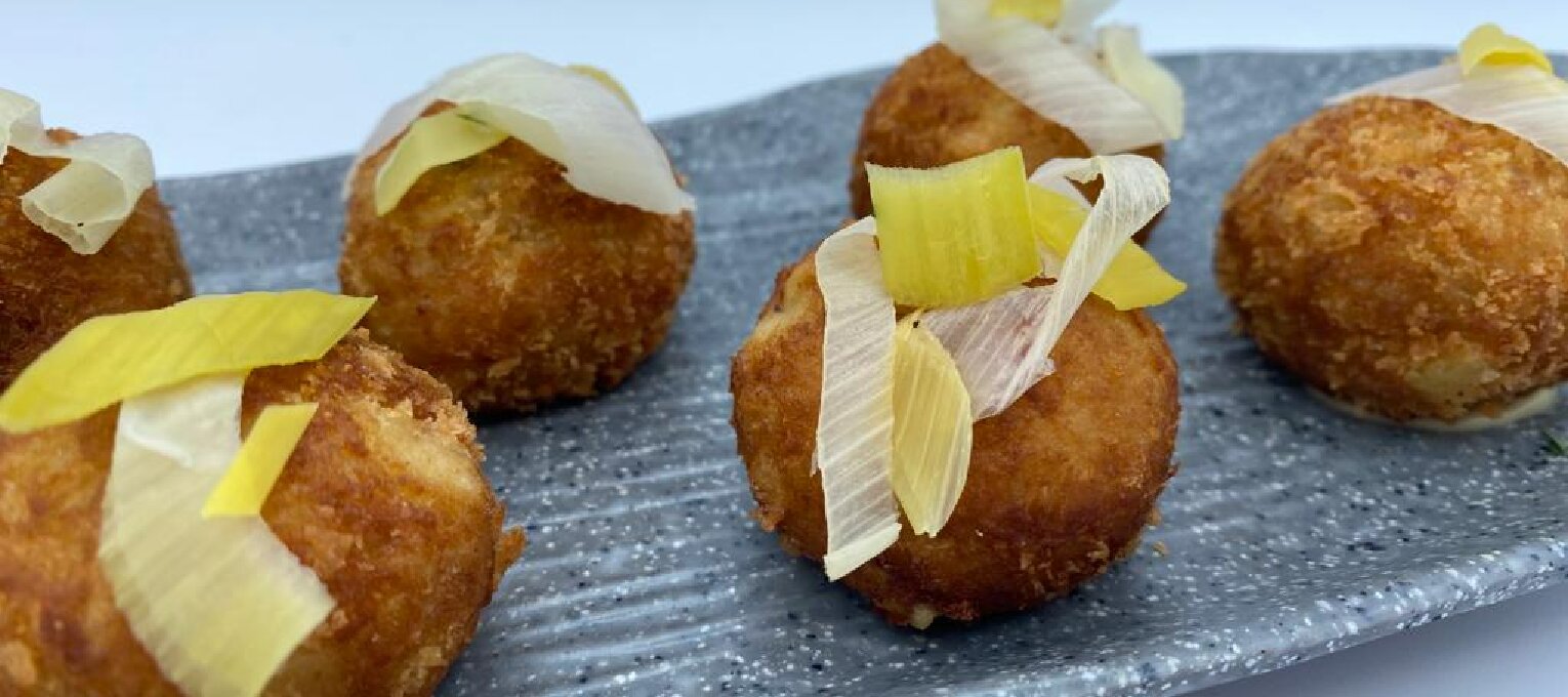 CROQUETAS DE PUERRO Y QUESO DE CABRA - 6 UNIDADES